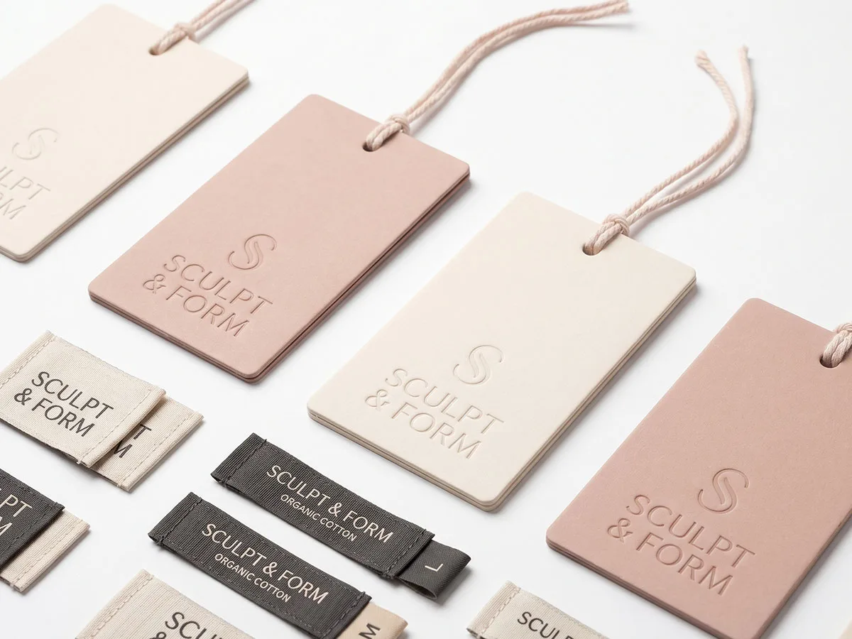 Custom hang tags and woven labels for private label shapewear branding