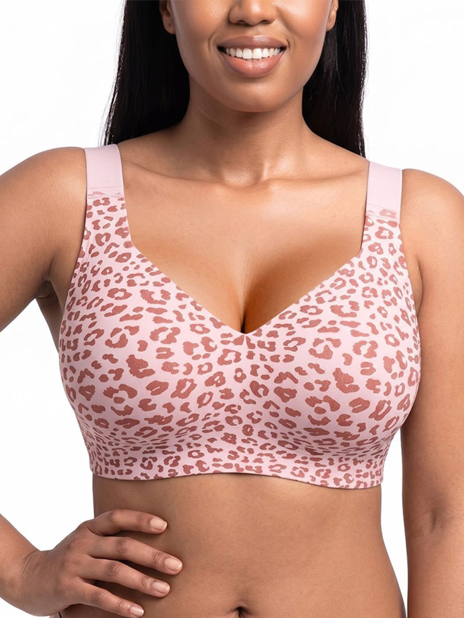 Plus Size Seamless Leopard Bra