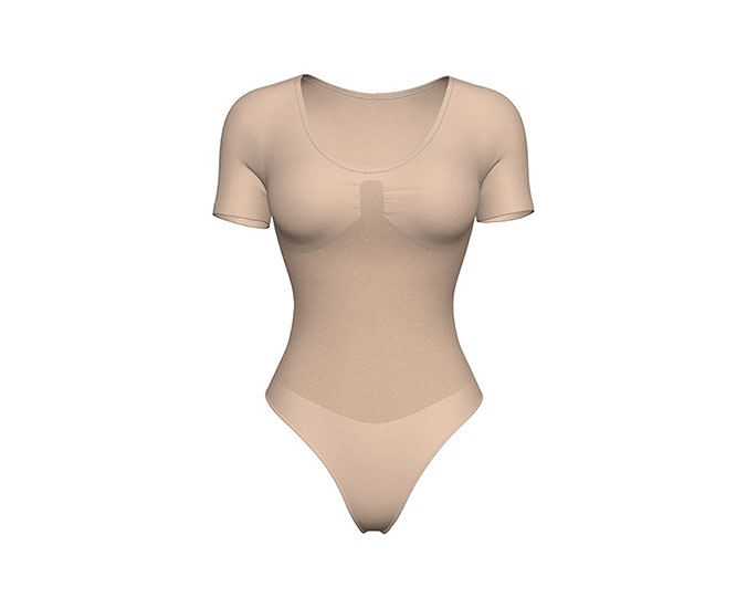 Blank shapewear bodysuit ready for custom logo branding