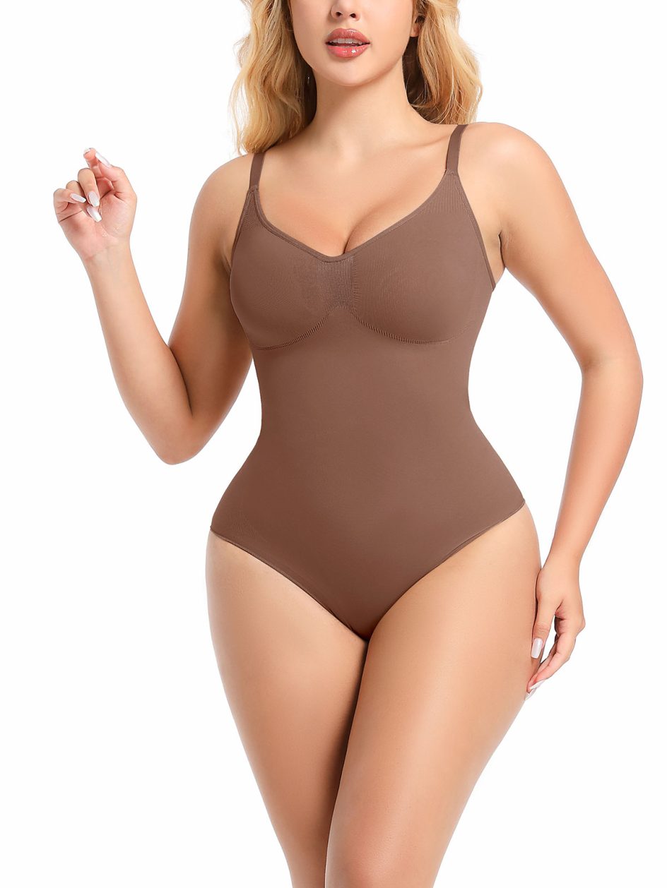 Body con cierre a presión en la entrepierna y efecto moldeador de la barriga