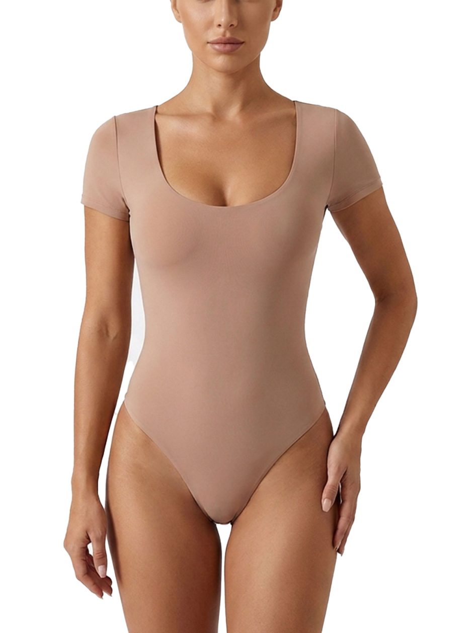 Body tanga con escote en U